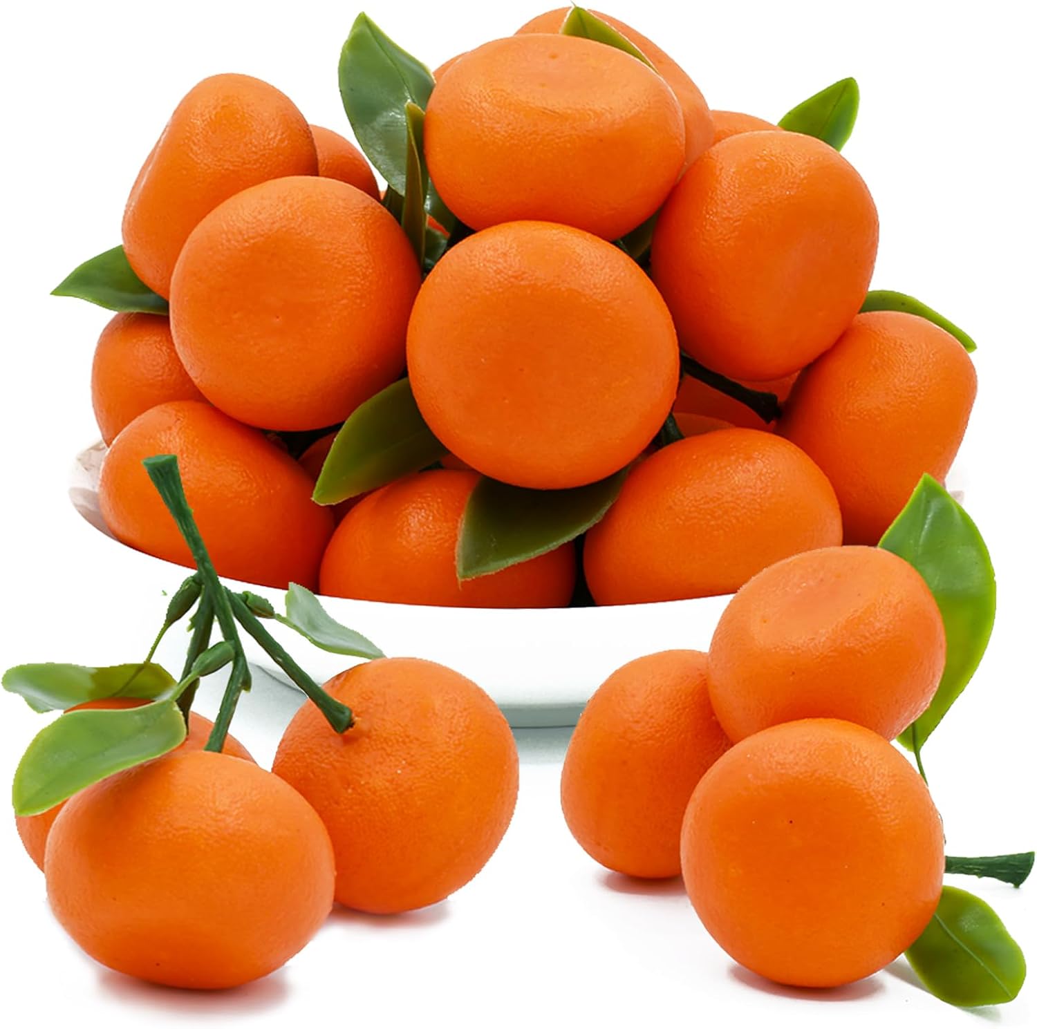 Mini 5 Clusters Artificial Oranges 15Pcs Decoration Props