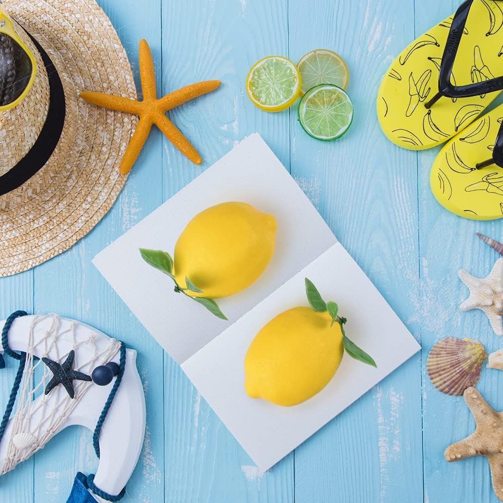 12 Piece Artificial Lemons with Leaves Home Decor