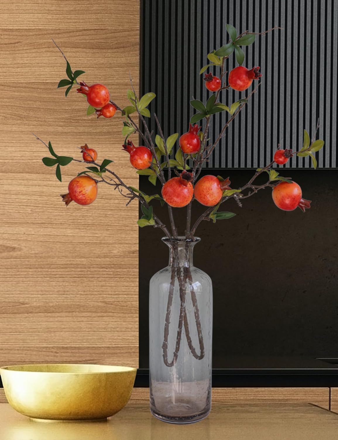 Forlaoers 2pcs Artificial Pomegranate Flowers for Christmas Decorations