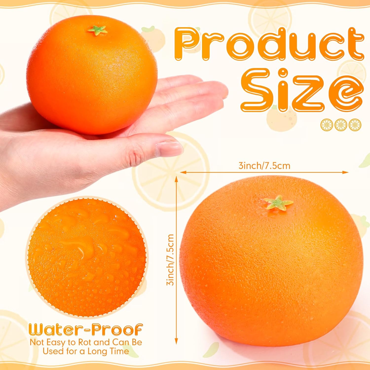 24 Pcs Fake Oranges Artificial Fruits for Home Decoration