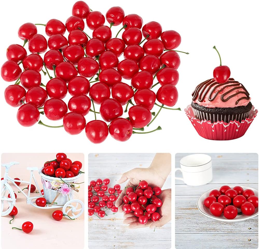 Pack of 25 Artificial Lifelike Cherry Decor