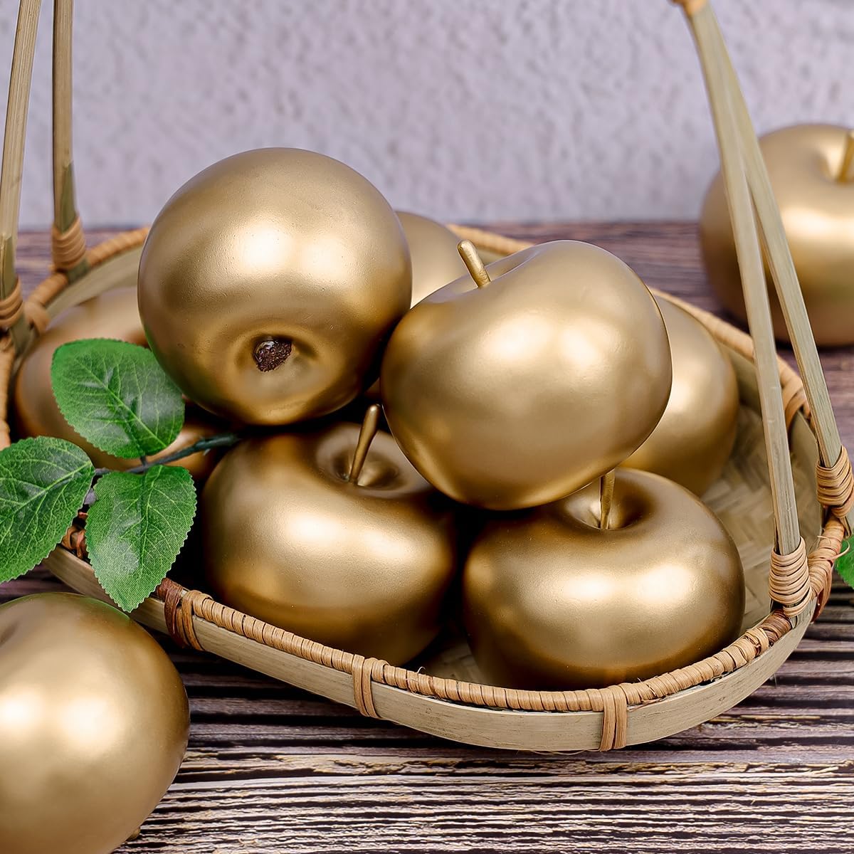 Gresorth 6PCS Artificial Gold Apple Decor