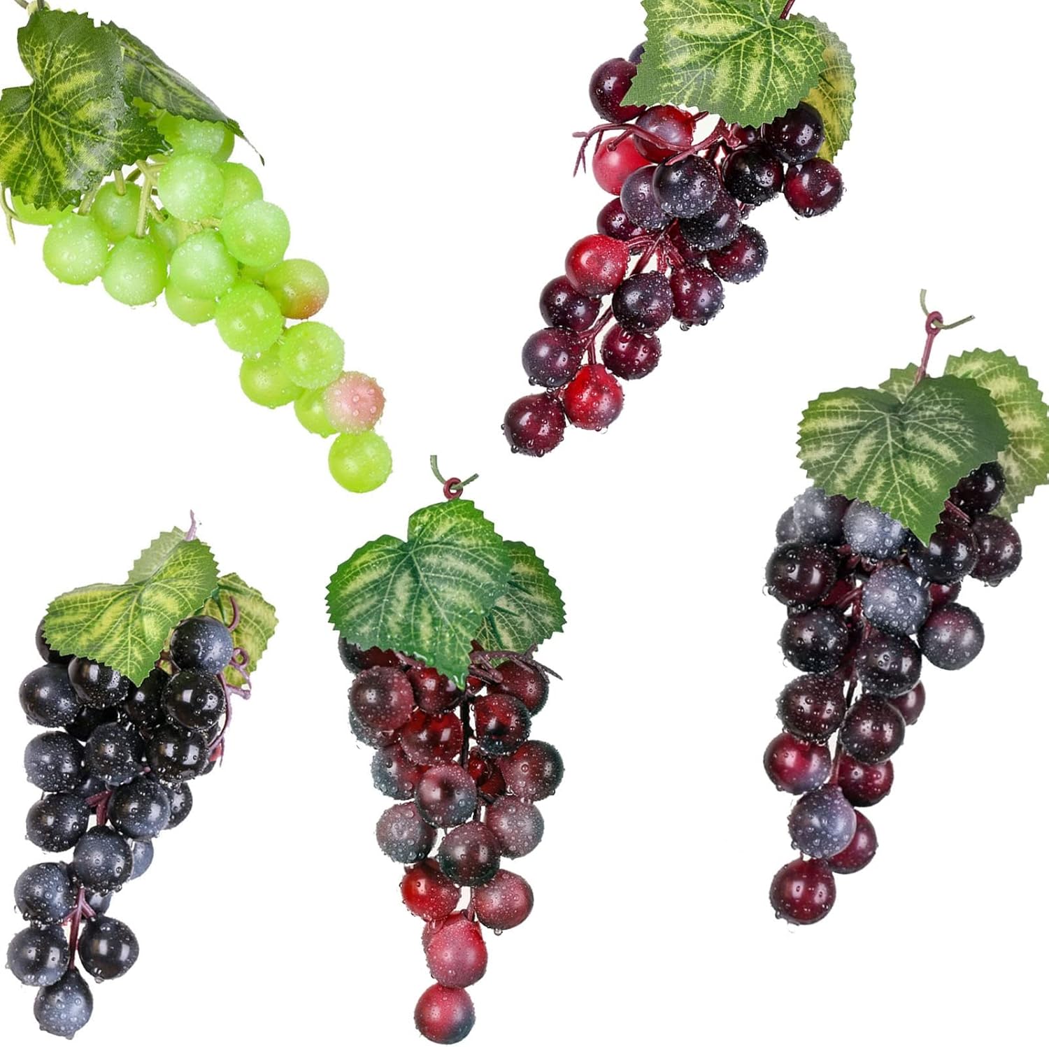 Bairdish 5 Pack Assorted Artificial Grape Clusters