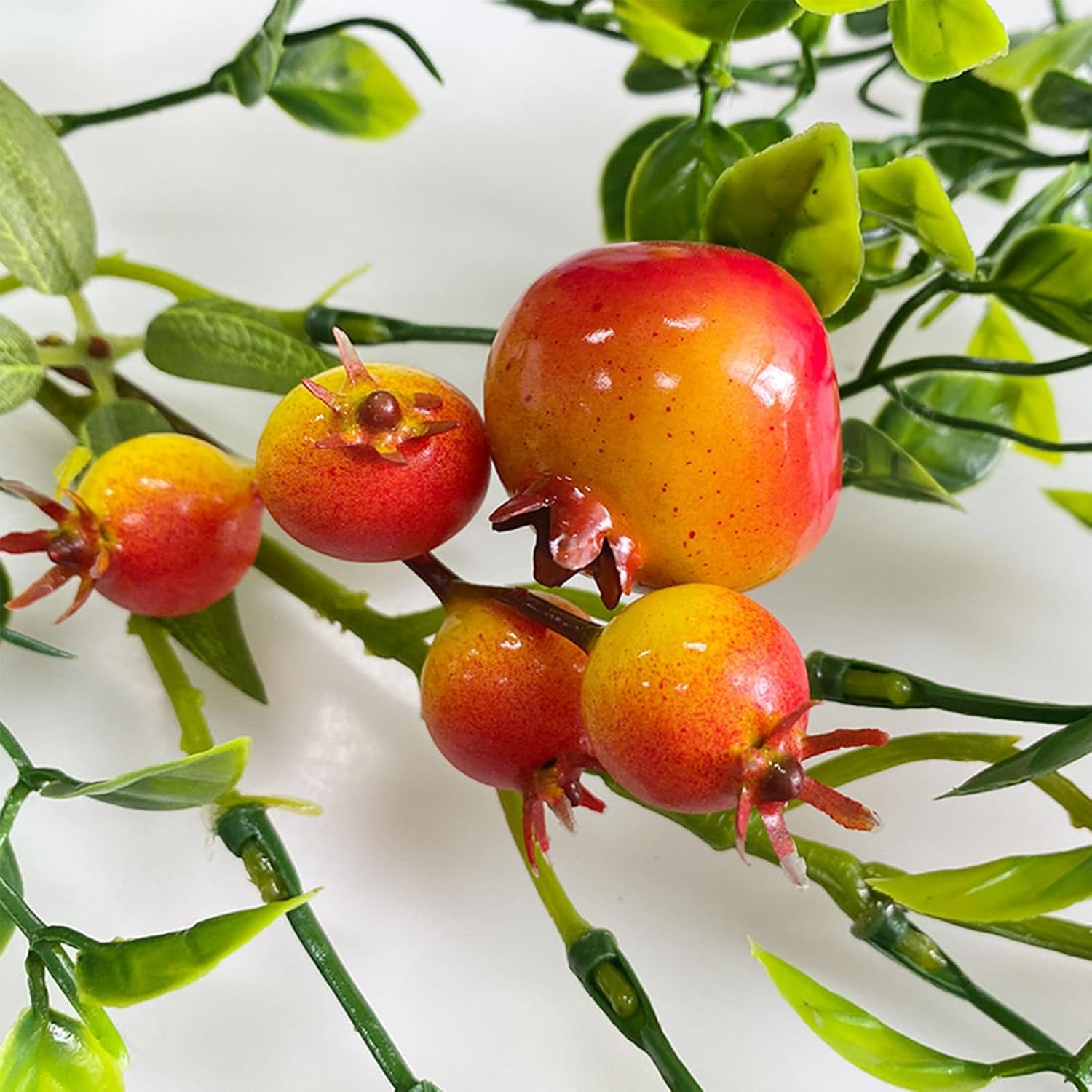 Belupai 62ft Artificial Orange Pomegranate Garland