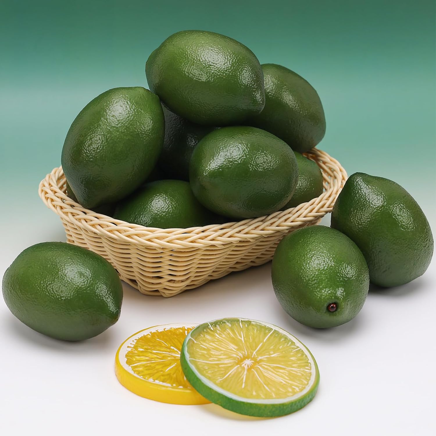 Gresorth 8pcs Artificial Lifelike Green Lemon Decor