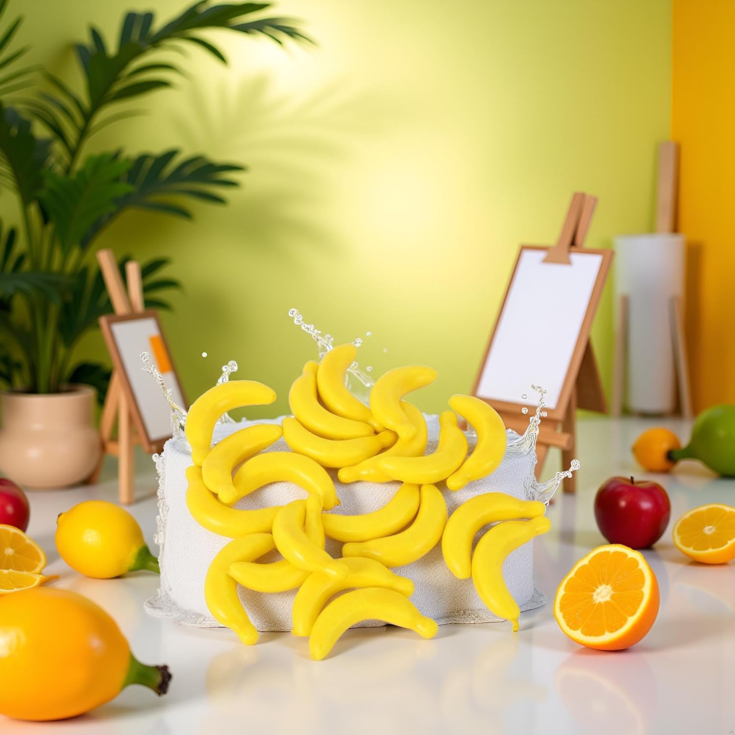 20Pcs Yellow Mini Fake Banana Fruit Decor Props