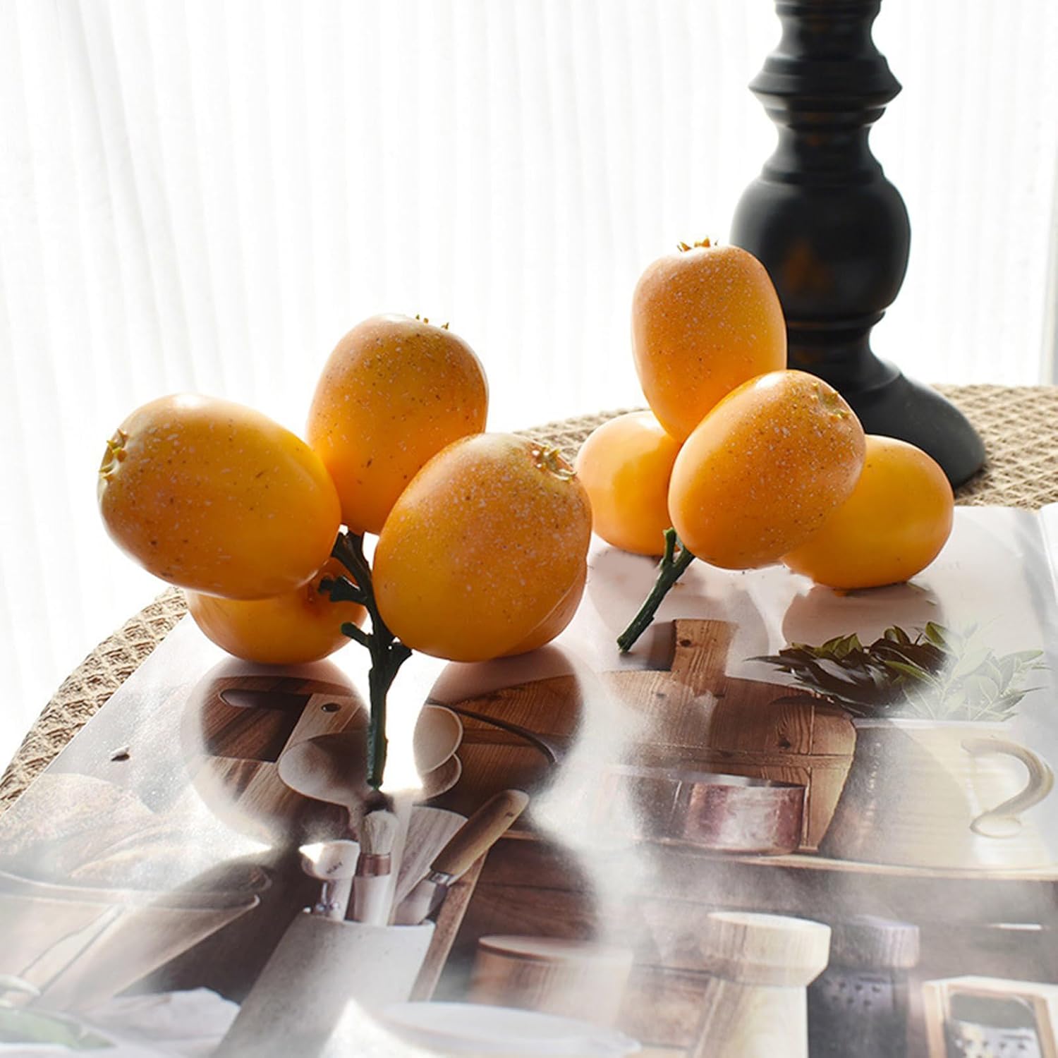 Realistic Artificial Loquat Fruit Decoration