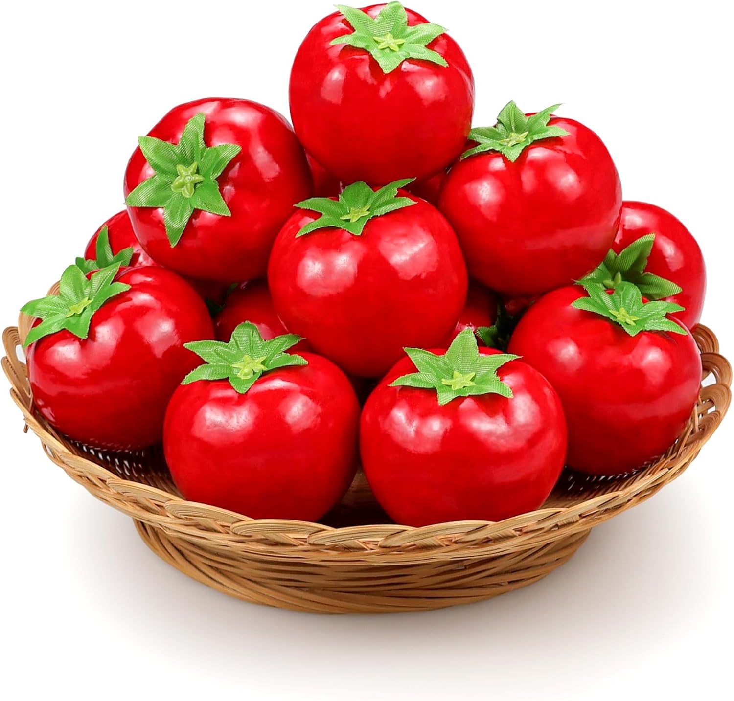 Lorigun 15 Pcs Artificial Red Tomatoes for Decor