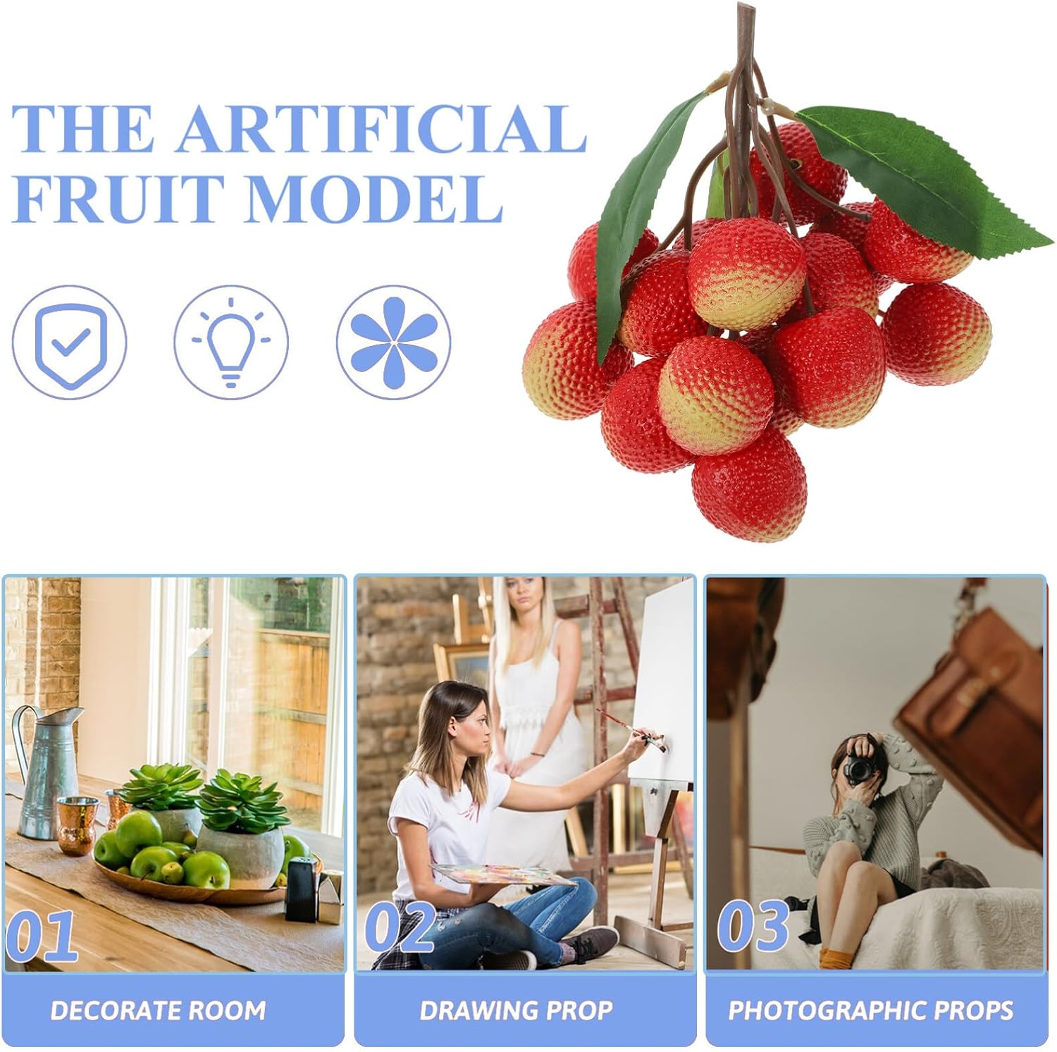 Garneck Artificial Lychee Bunch for Home Decor