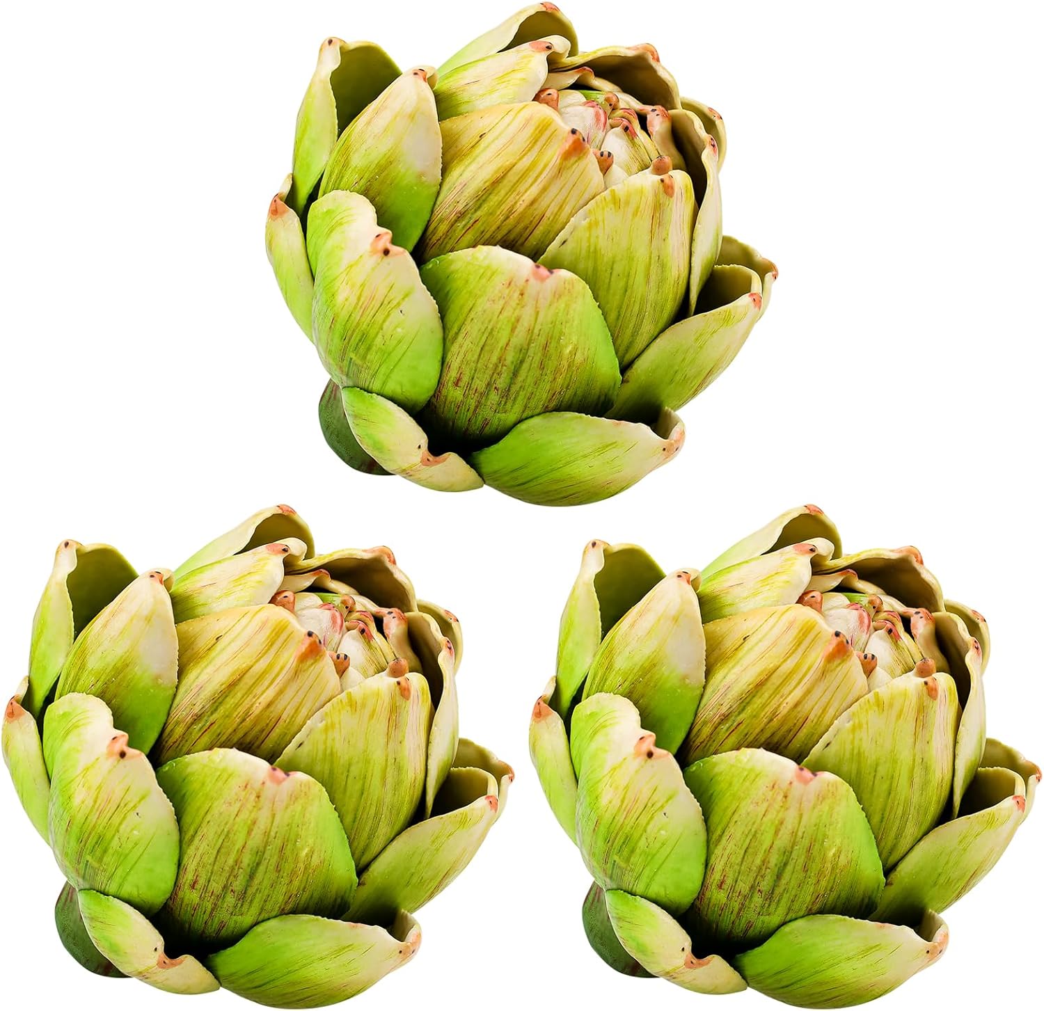 3pcs Large Faux Artichokes Home Decor Green Vase Fillers