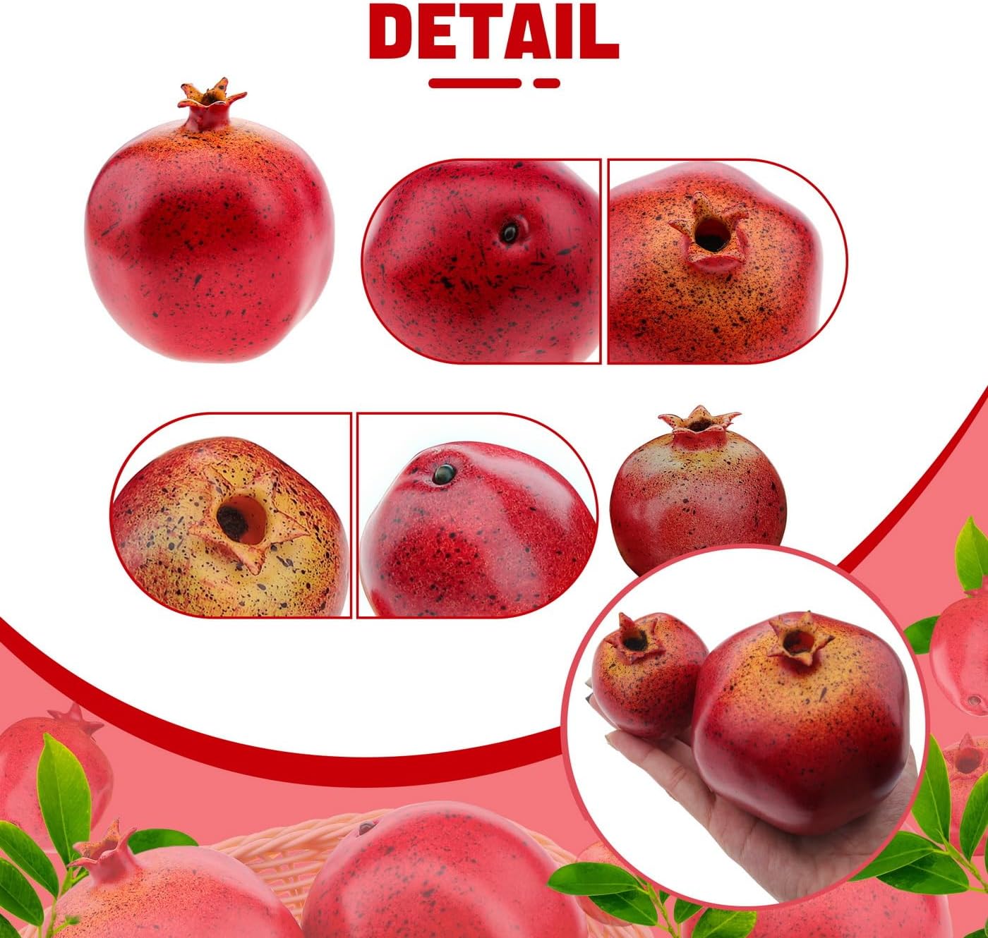Woration Realistic Artificial Pomegranates 12PCS Home Decor