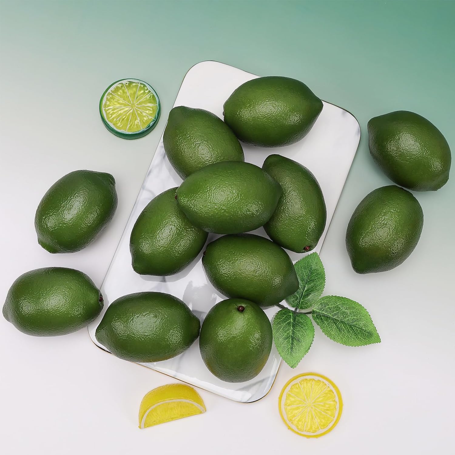 Gresorth 8pcs Artificial Lifelike Green Lemon Decor