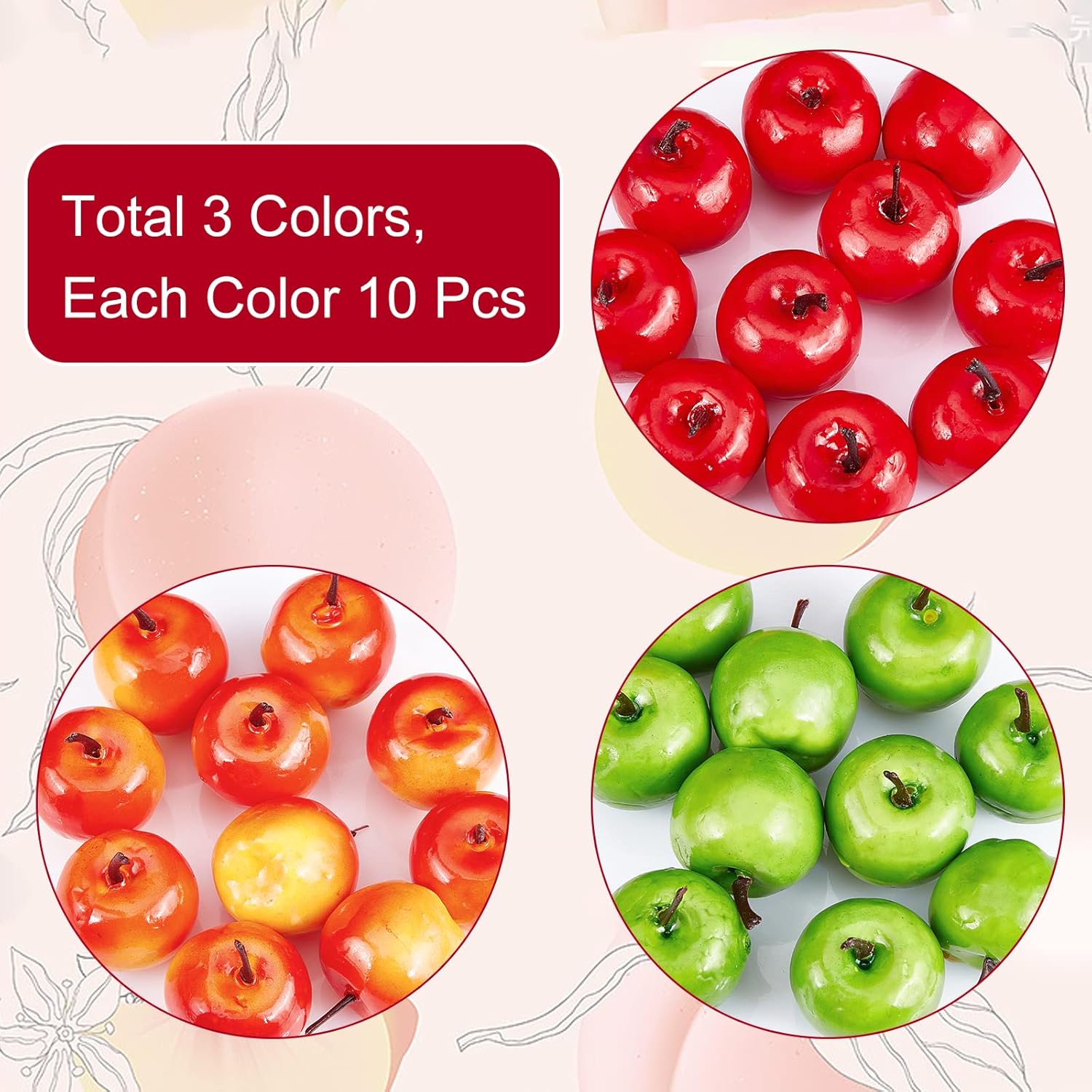 CHGCRAFT 30Pcs Realistic Artificial Apple Decor