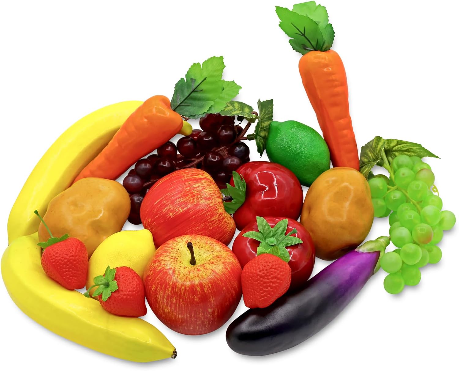 18Pcs Realistic Artificial Fruits Vegetables Decoration Set