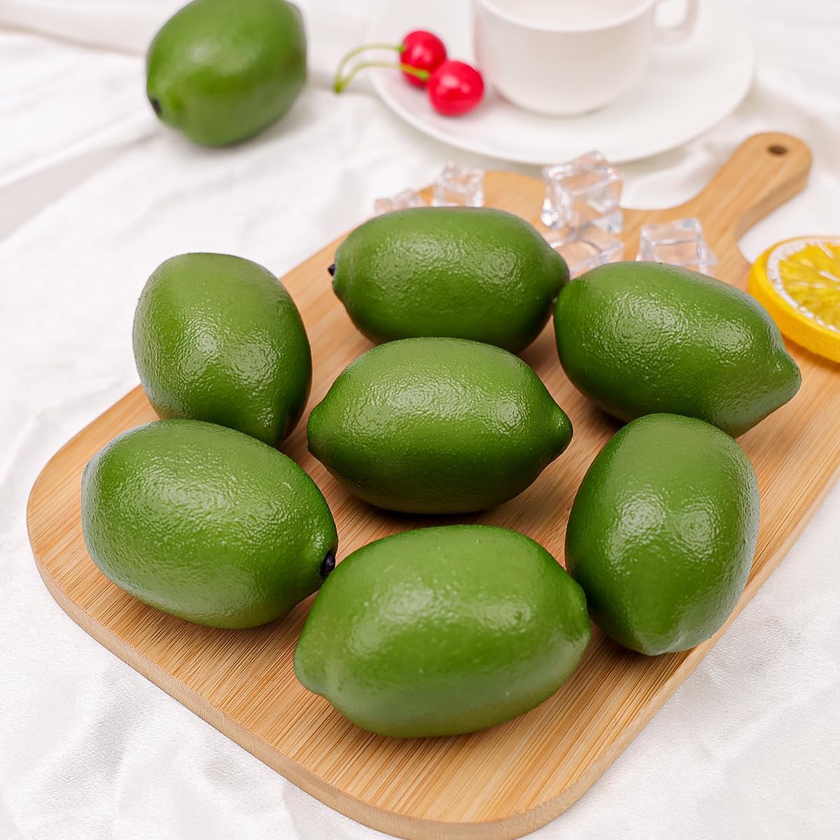 Gresorth 8pcs Artificial Lifelike Green Lemon Decor