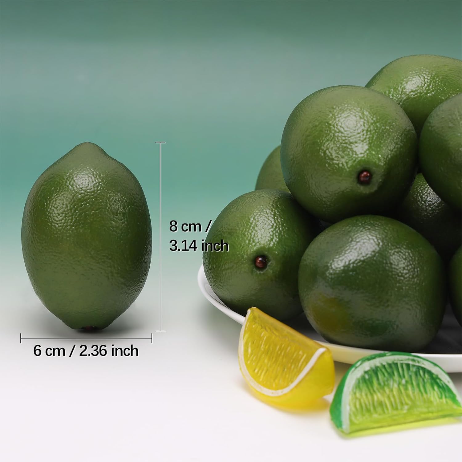 Gresorth 8pcs Artificial Lifelike Green Lemon Decor