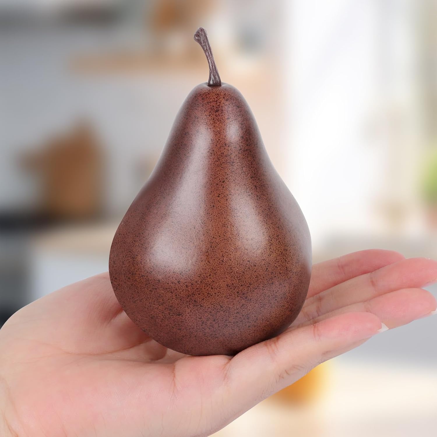 5Pcs Artificial Faux Pears Vivid Brown Lifelike Decor