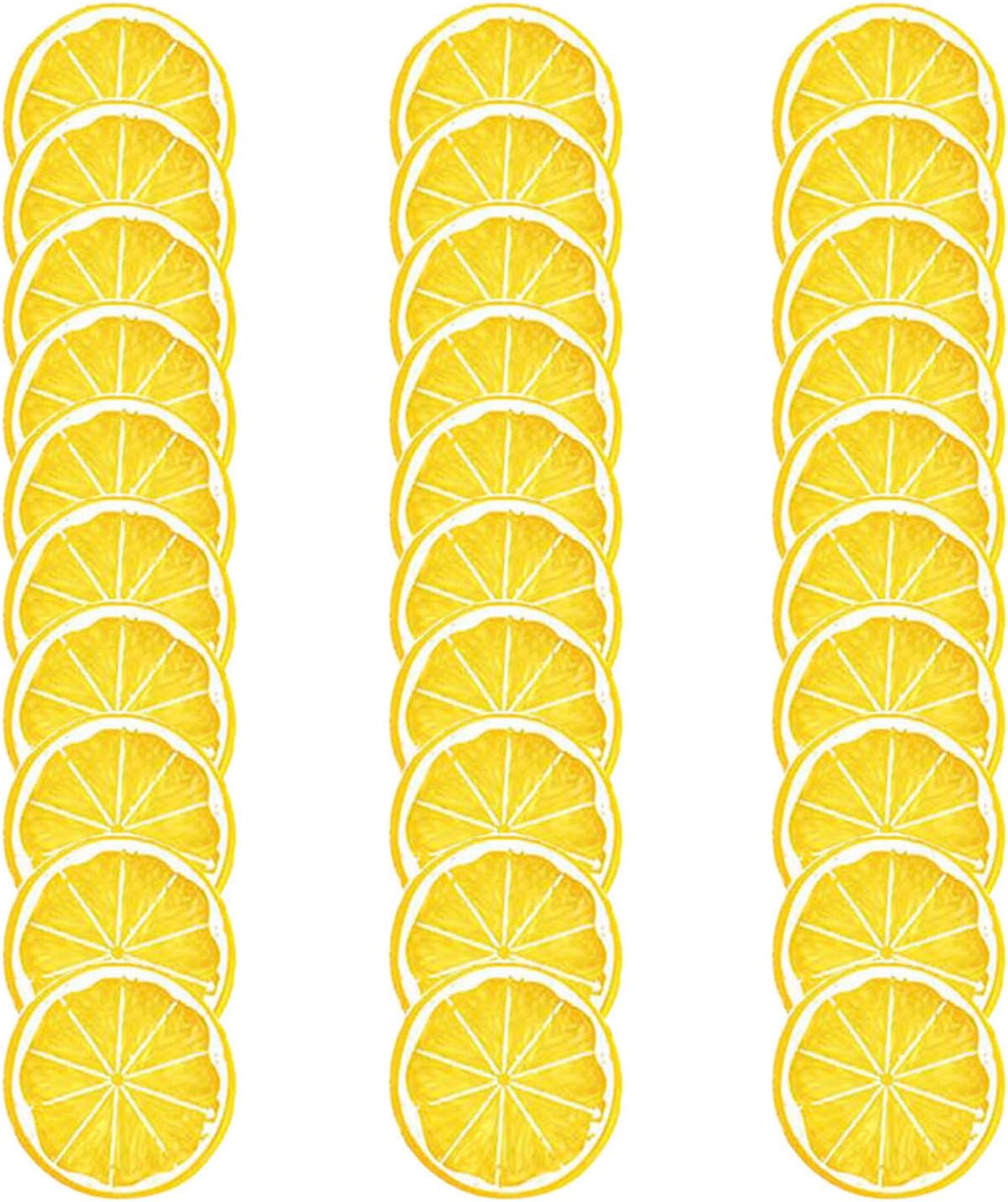 30pcs Artificial Lemon Slices Decor Yellow