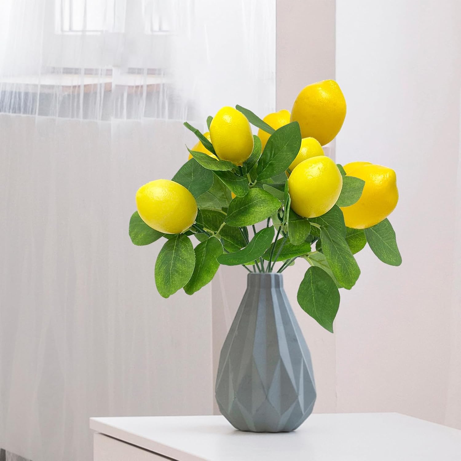 2Pcs Artificial Lemon Branches for Home Decor