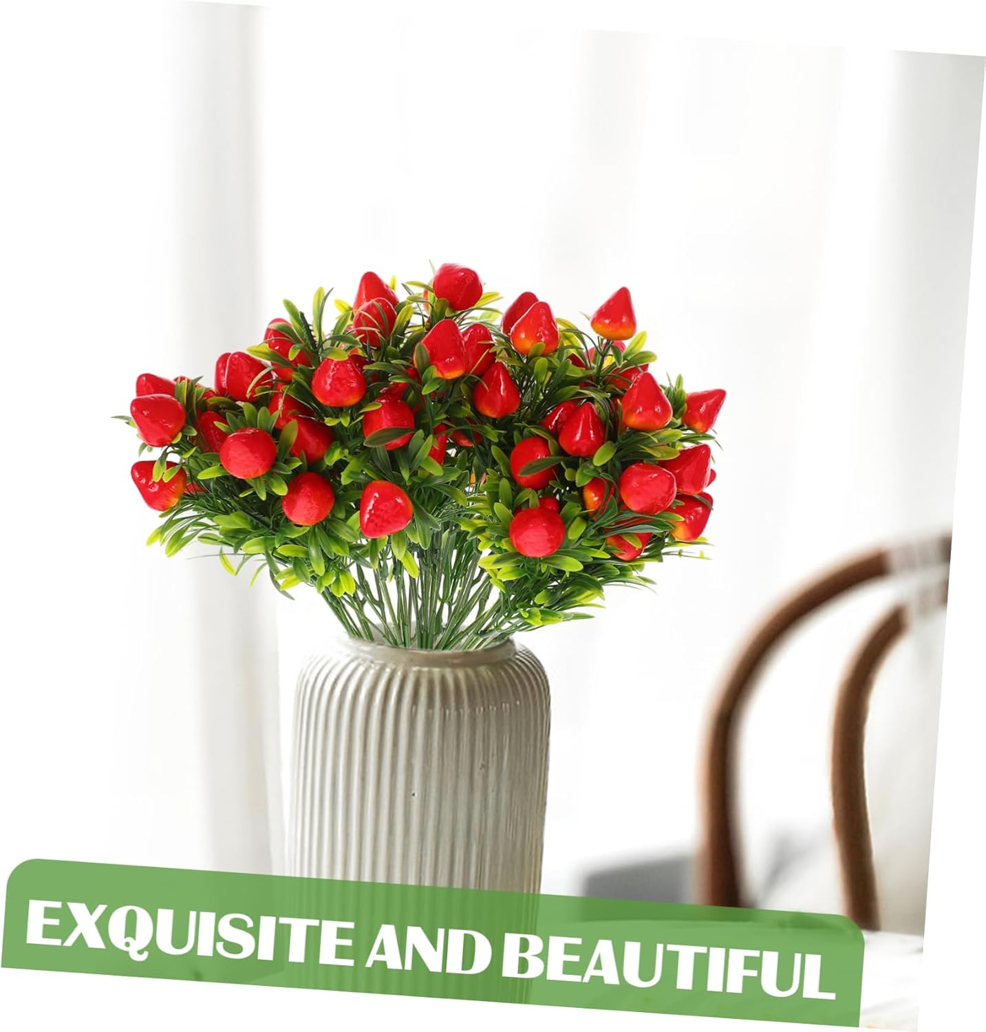 IMIKEYA Artificial Strawberry Branches 5pcs