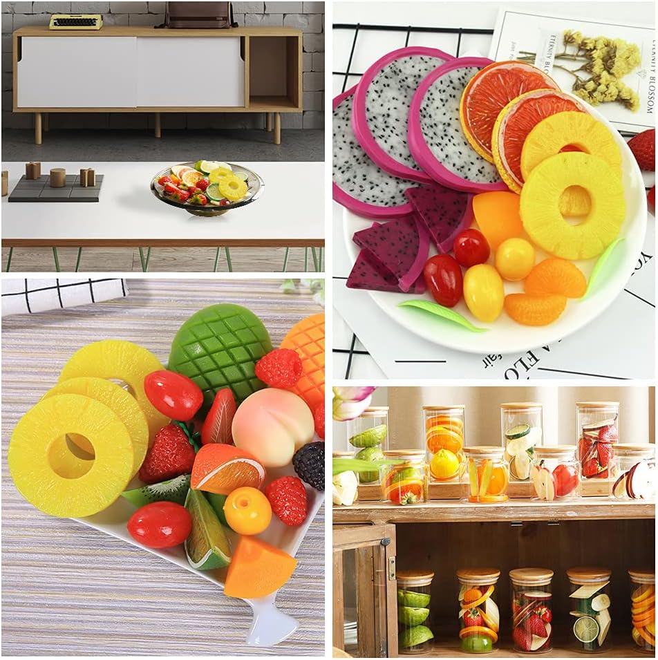 Realistic Artificial Pineapple Slices 8pcs Yellow Decor