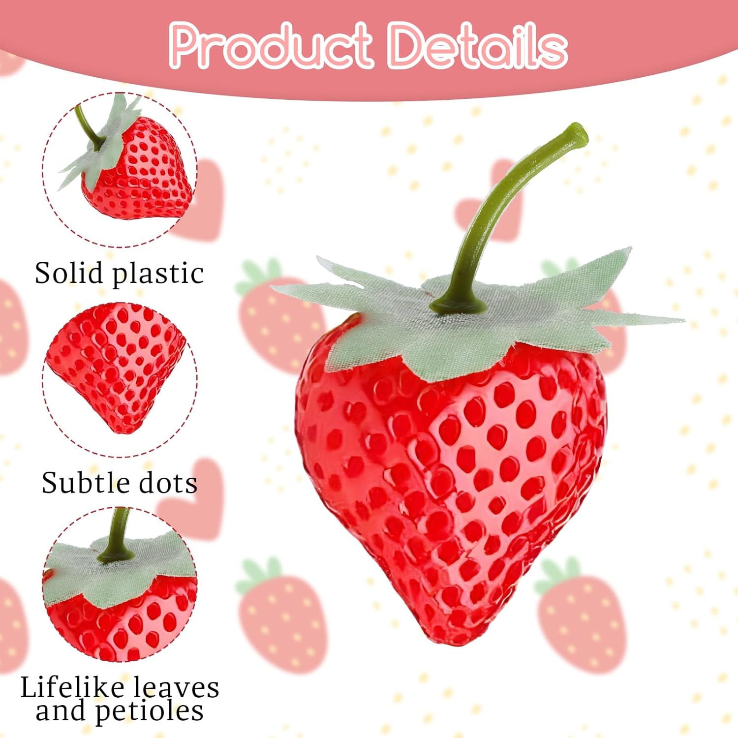 20 Piece Fake Red Strawberries for Decor and Display