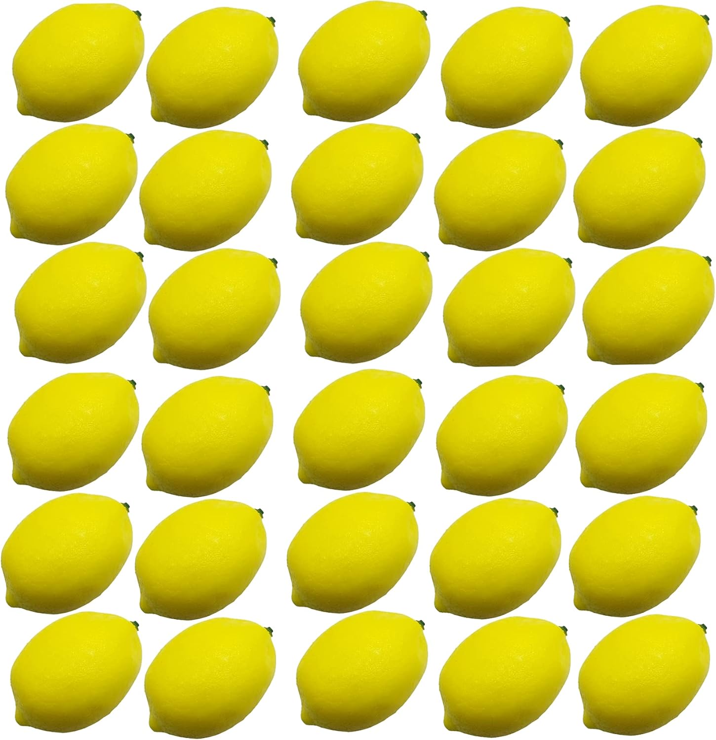RONYOUNG 30PCS Faux Yellow Lemons Artificial Fruit Decor