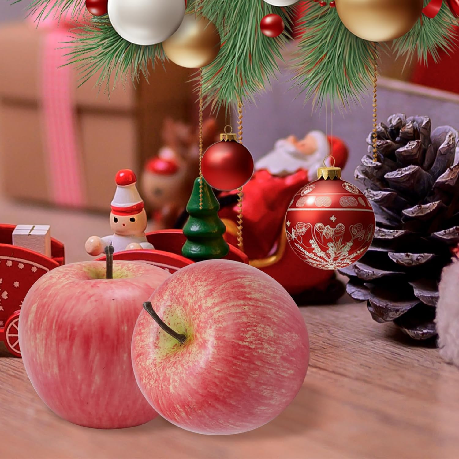HEVSTIL 2 Pack Artificial Apple for Decor and Photography