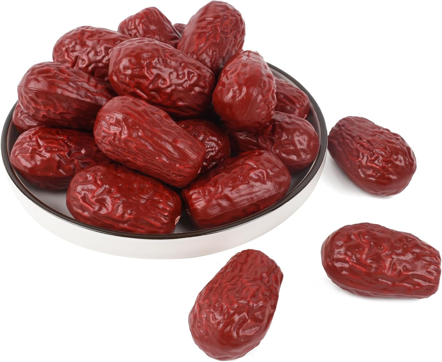 LUEYAO Artificial Red Dates 20 Pcs Lifelike Decoration