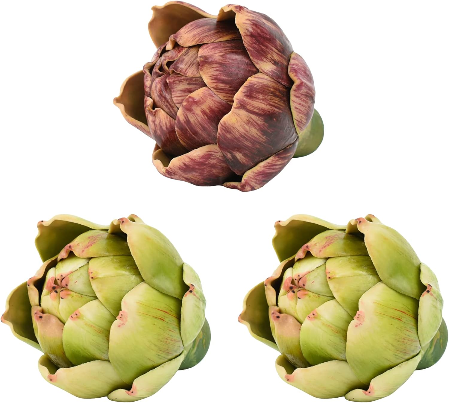 Luckforest Artificial Artichokes Decor Set of 3 Green Red