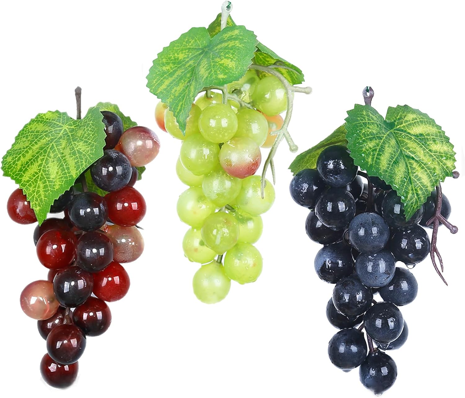 Tuxiaobu Artificial Grapes Decorations 3 Pcs Mixed