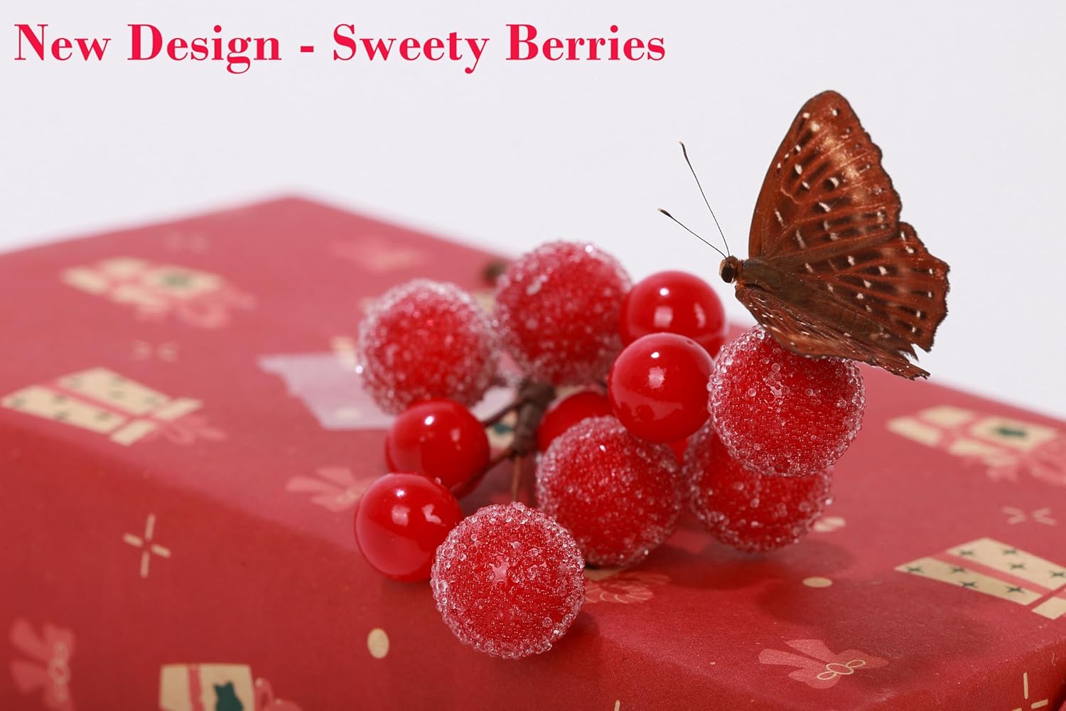 Frosted Red Berry Stems 20 Pack Artificial Christmas Decor