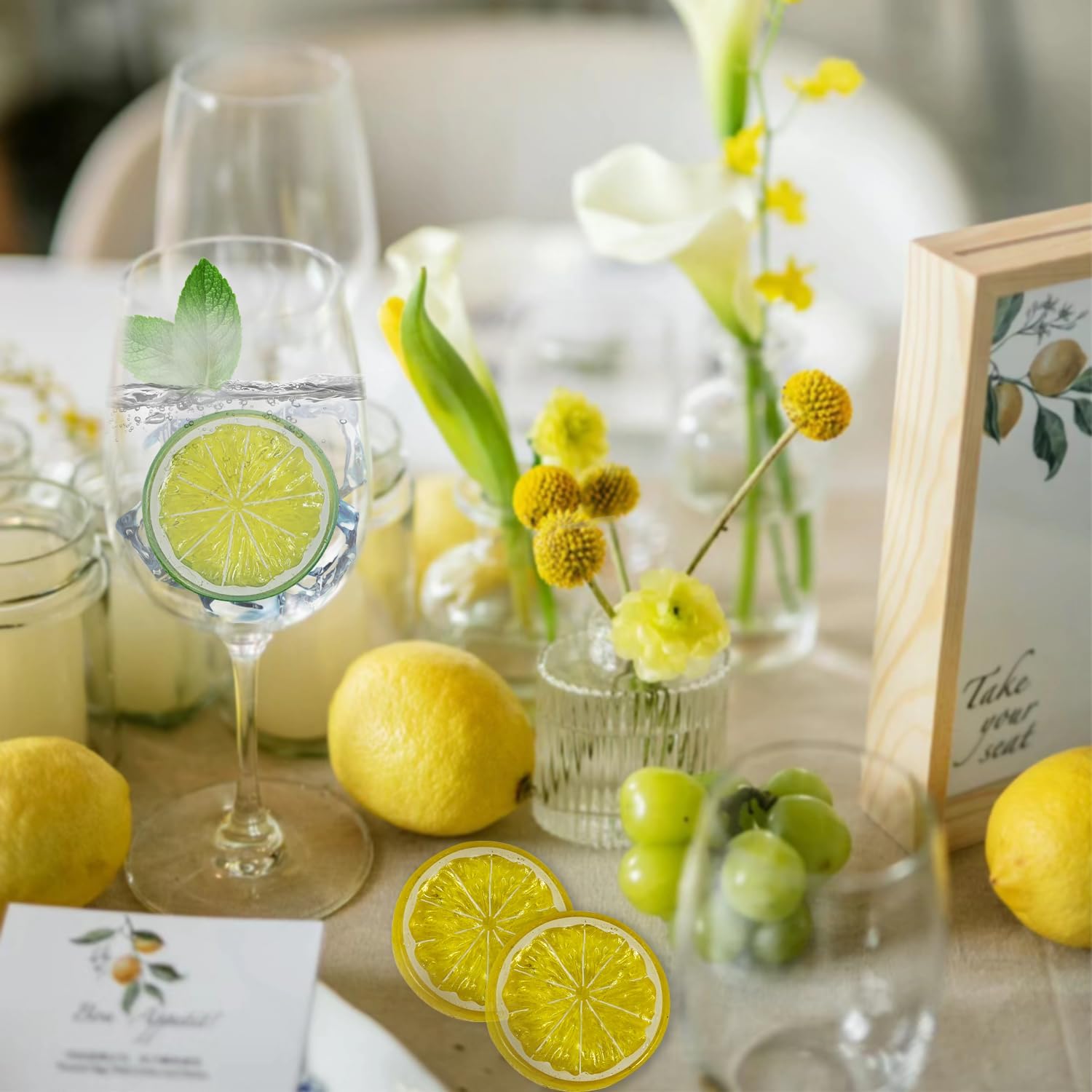 Artificial Lemon Slices for Home Decor and Kitchen