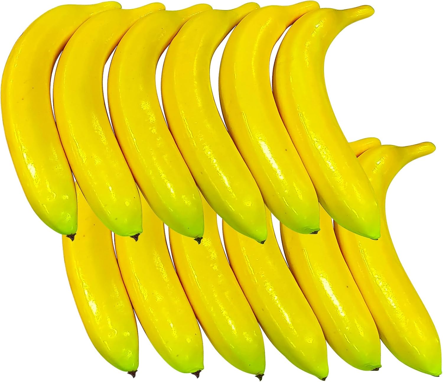 12Pcs Artificial Yellow Bananas Lifelike Decor