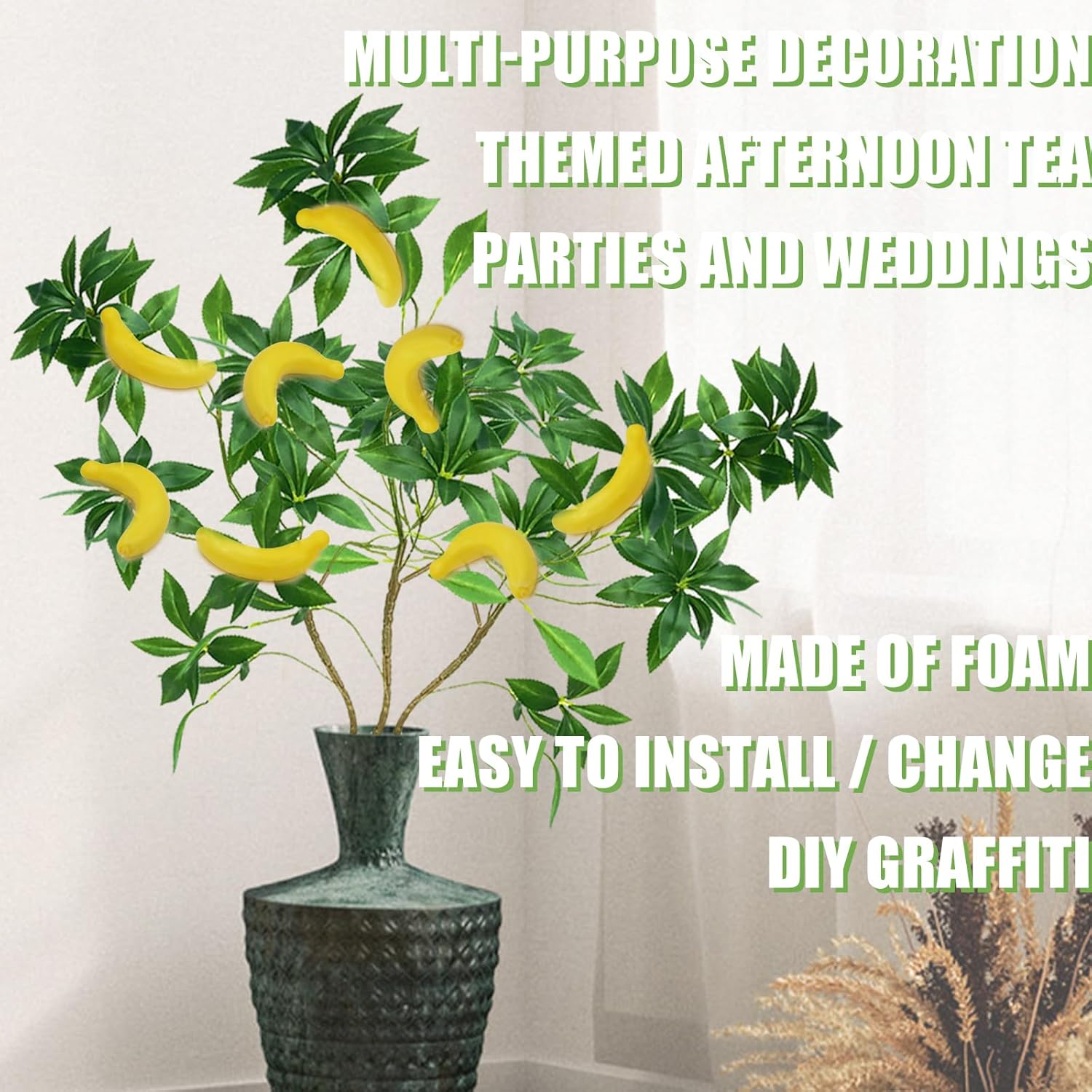 Tuxiaobu Lifelike Plastic Banana Decorations 30 Pcs
