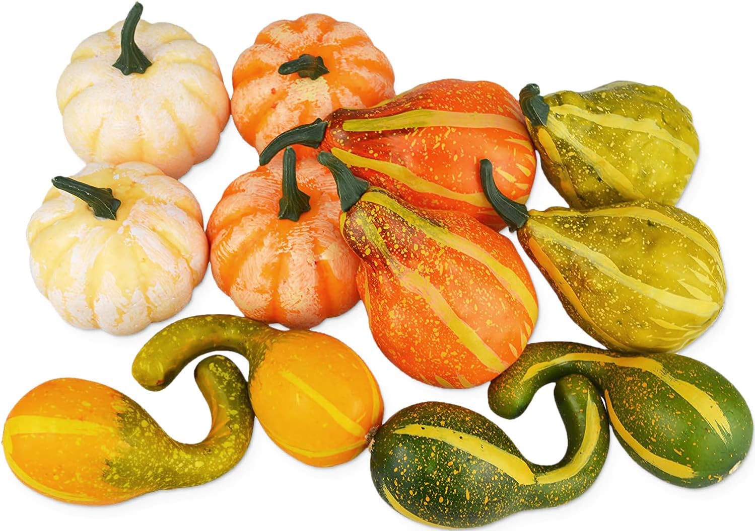 12Pcs Lifelike Artificial Pumpkins for Home Decoration