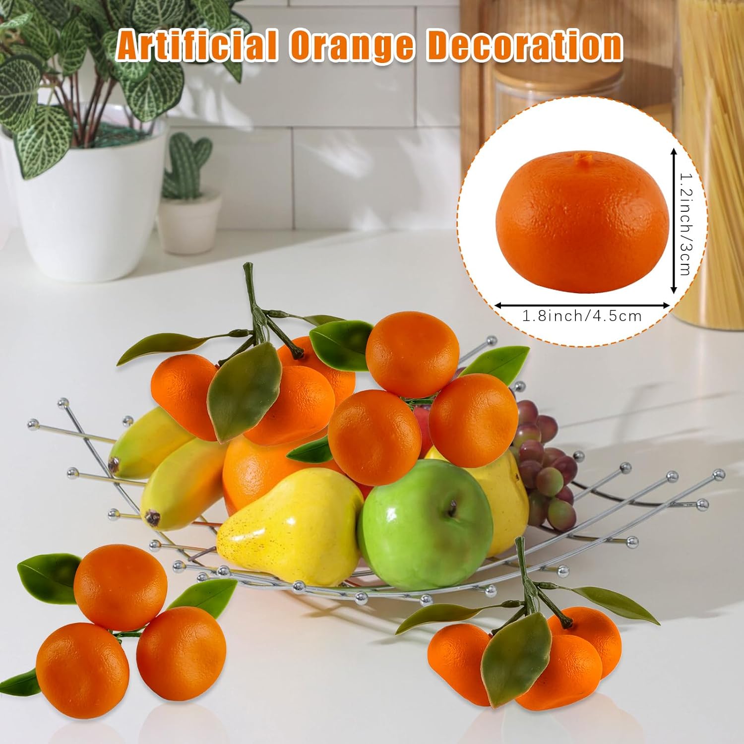 Realistic Artificial Mini Orange Decor 5 Pack