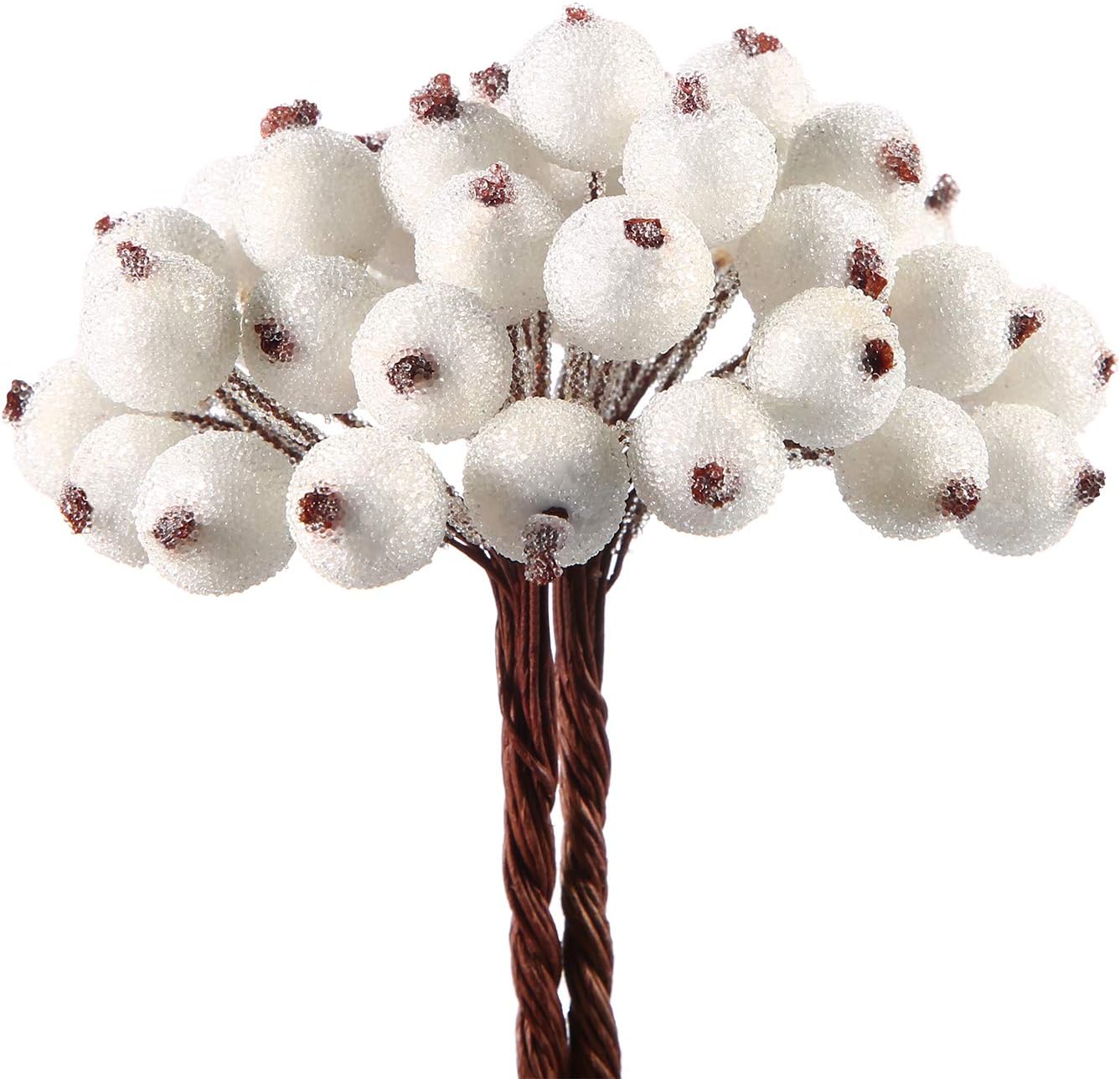 Tatuo 400 Piece Artificial Frosted Holly Berries Fall Decor
