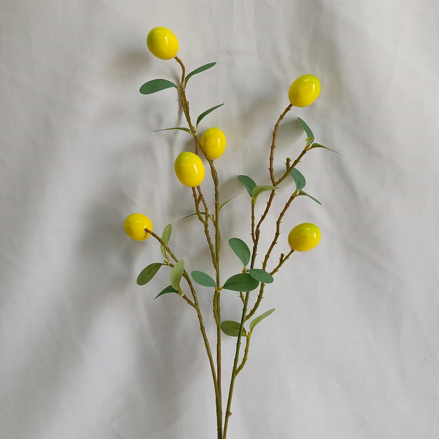 6Pack Artificial Lemon Branches Vivid Yellow Home Decor