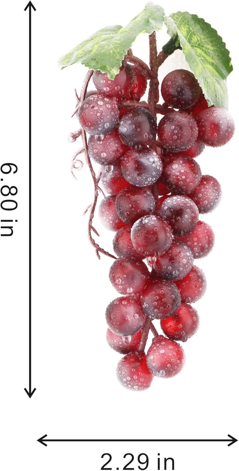 2PCS Artificial Red Grapes for Home Kitchen Decor