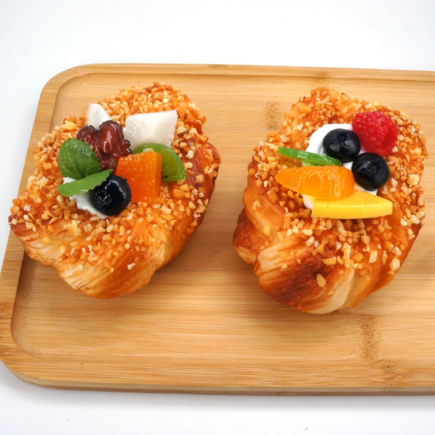 GiftYou 2-Pack Fake Fruit Bread Artificial Food Display Props