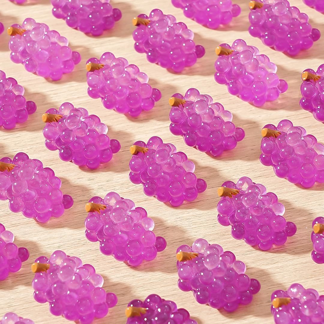 20 Pcs Glow In The Dark Mini Grapes Resin Decor
