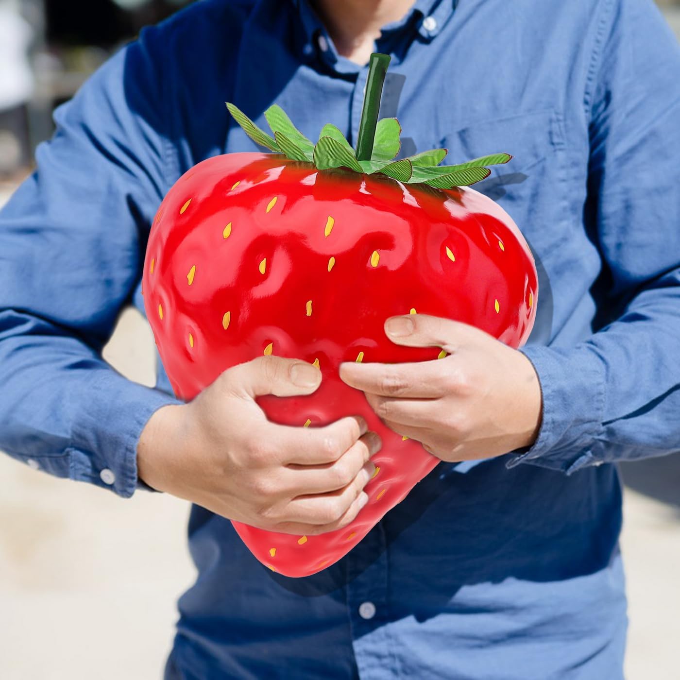 Woration 13 Inch Artificial Red Strawberry Decor