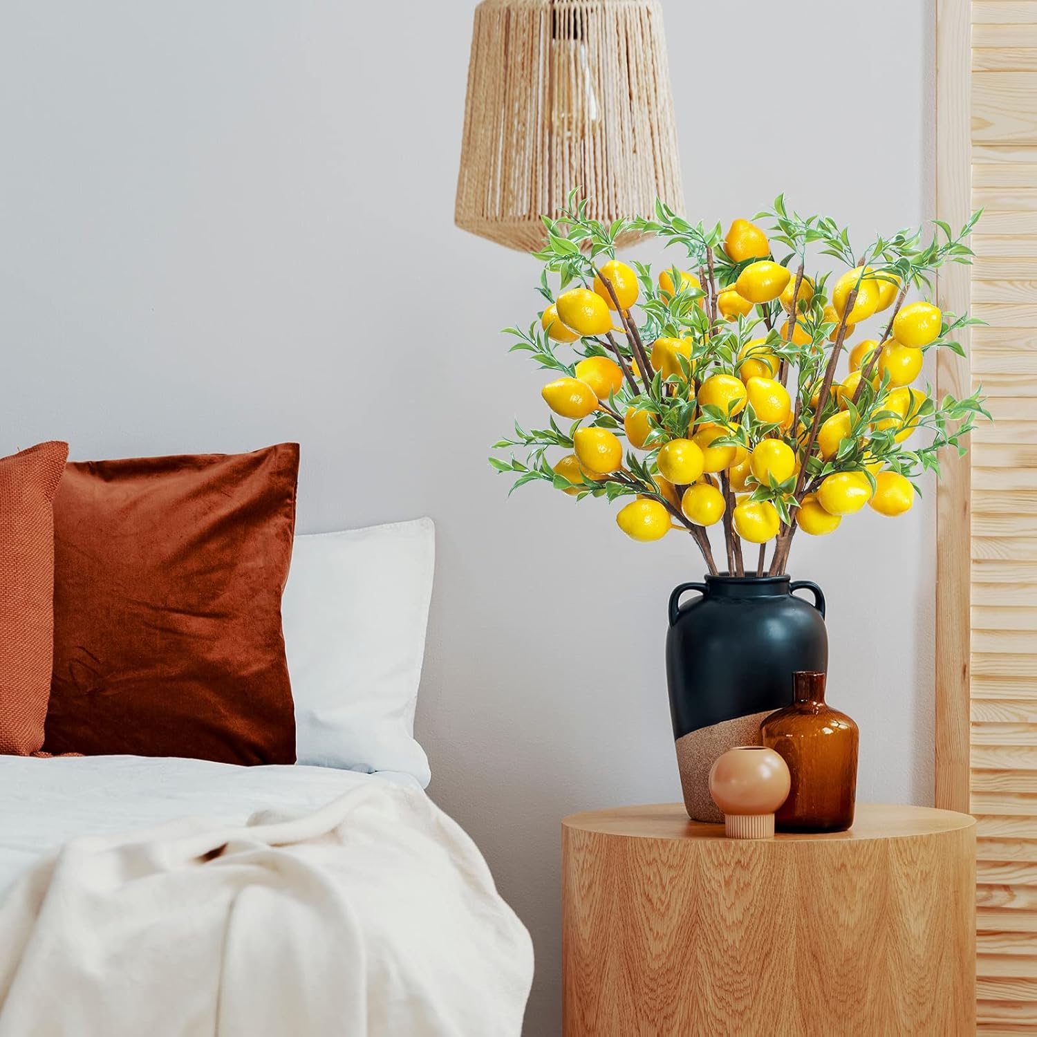 Patelai Artificial Lemon Branches 10 Pack Farmhouse Decor