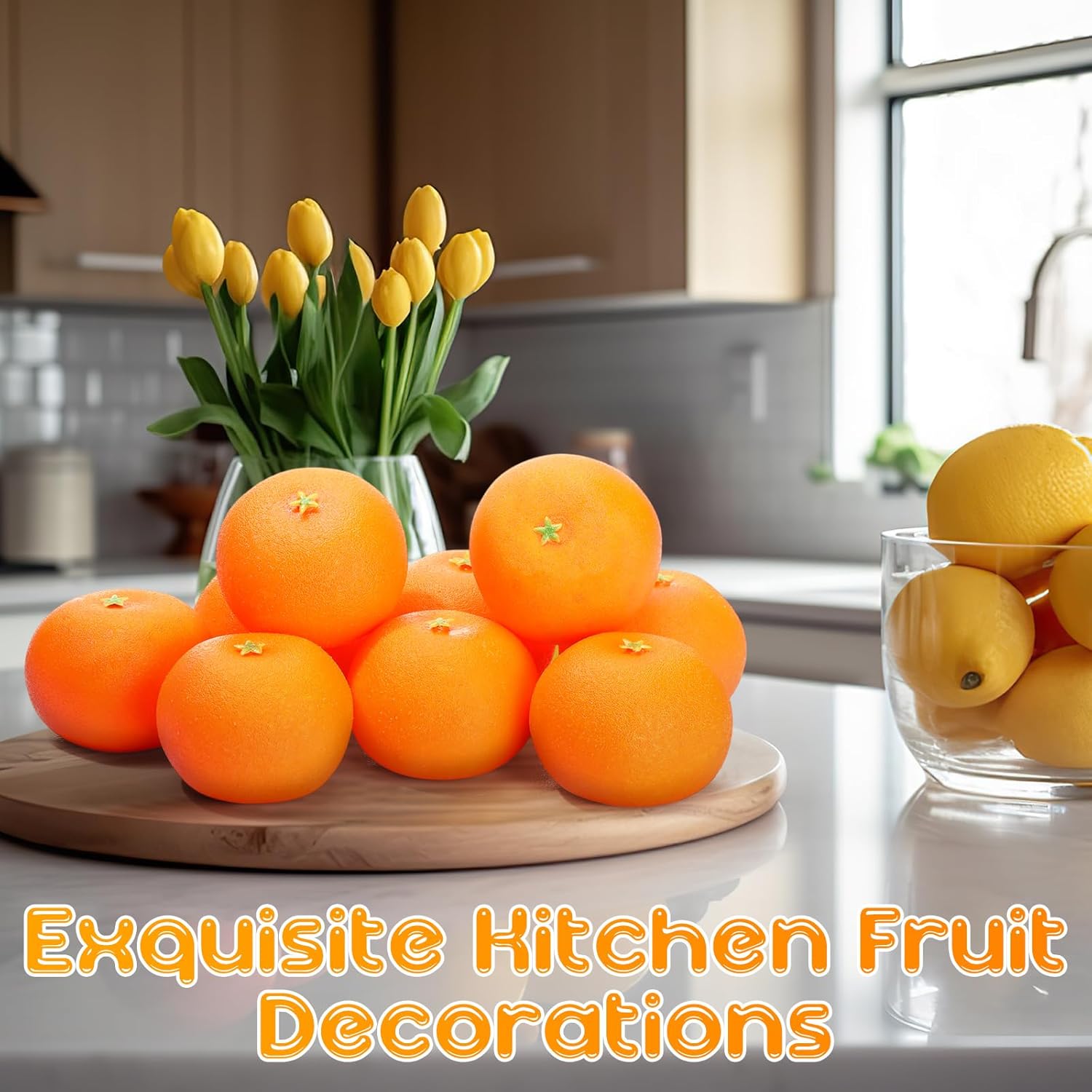 24 Pcs Fake Oranges Artificial Fruits for Home Decoration