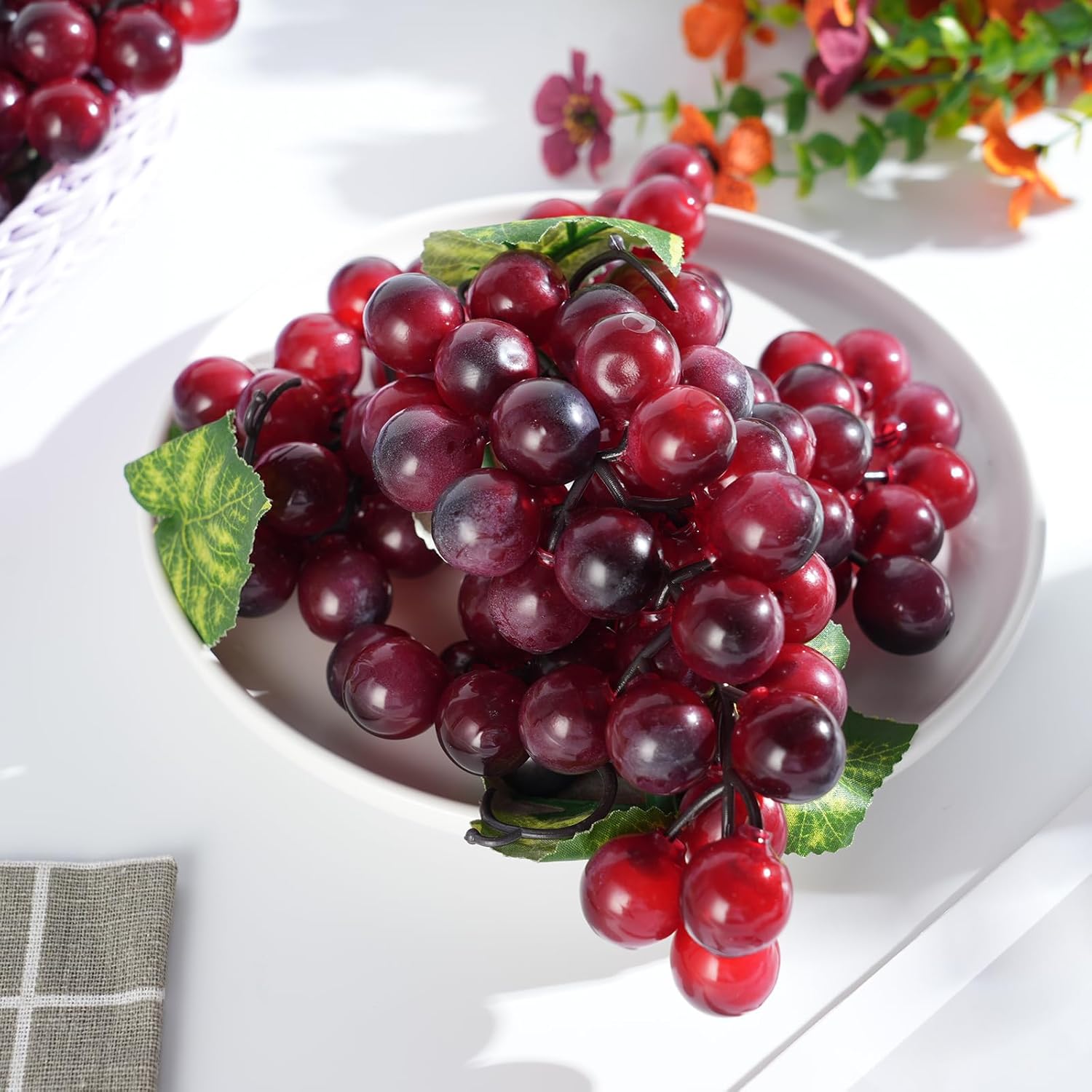 YimeBand 6 Bunches Artificial Grapes for Party Decor