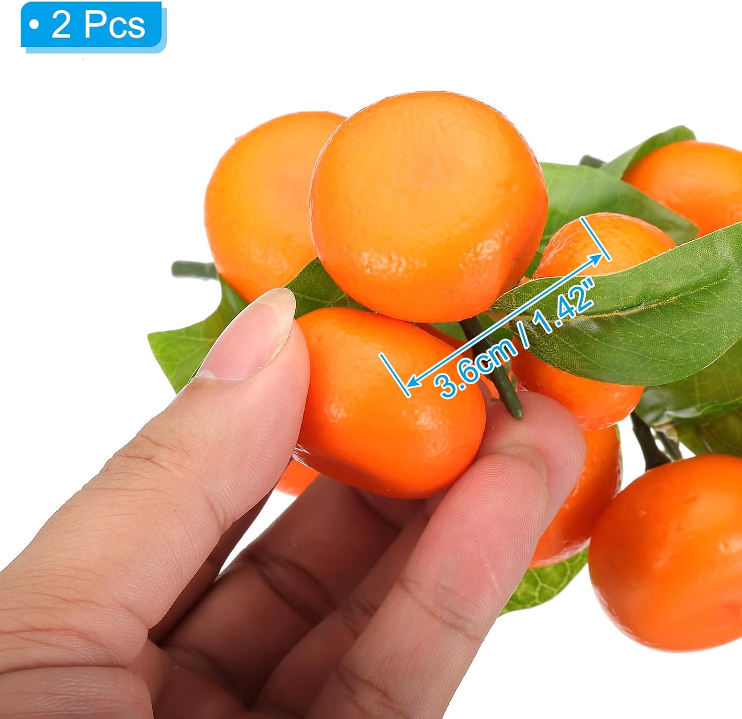 PATIKIL 2 Clusters Artificial Mini Orange