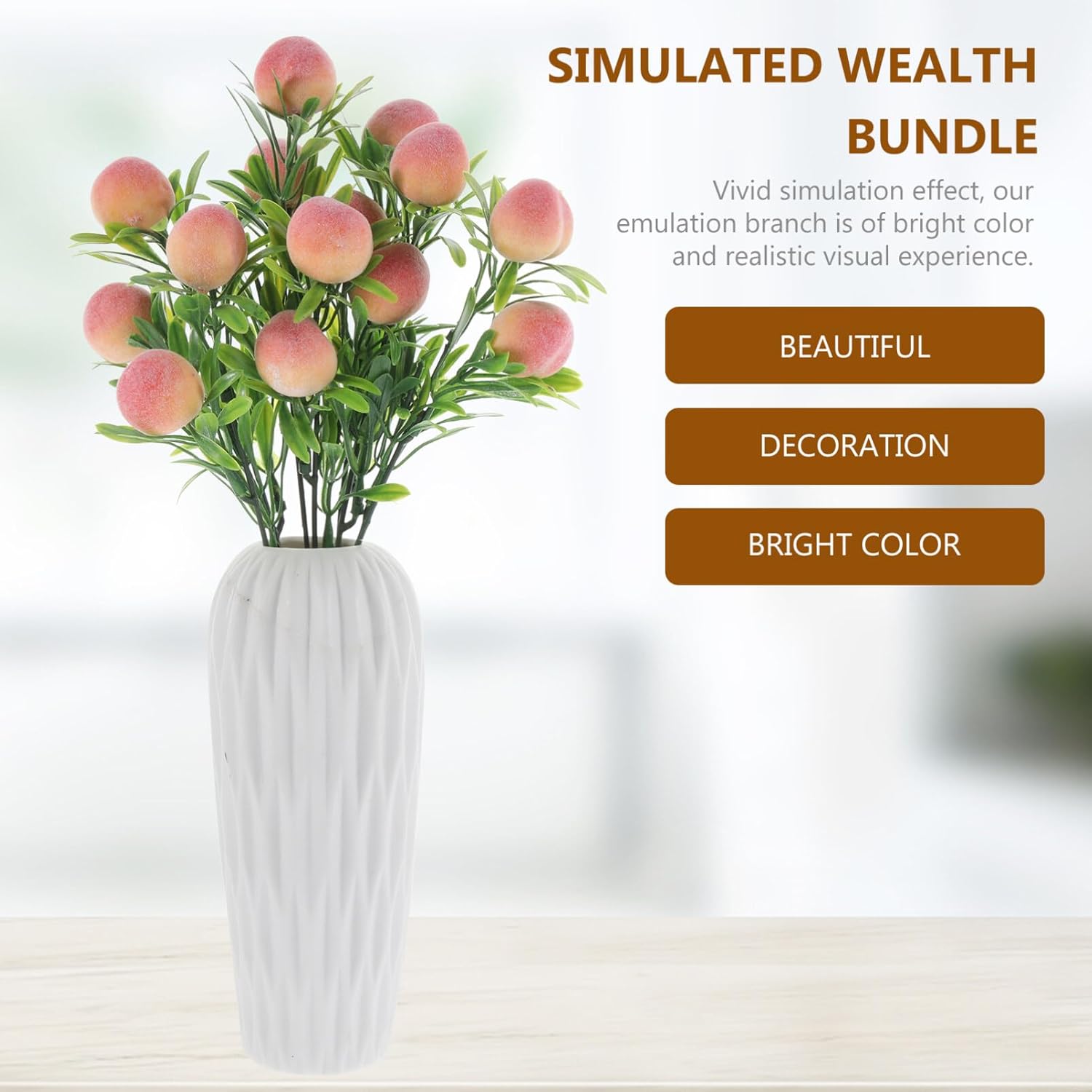 MAGICLULU Artificial Peach Branches for Decor