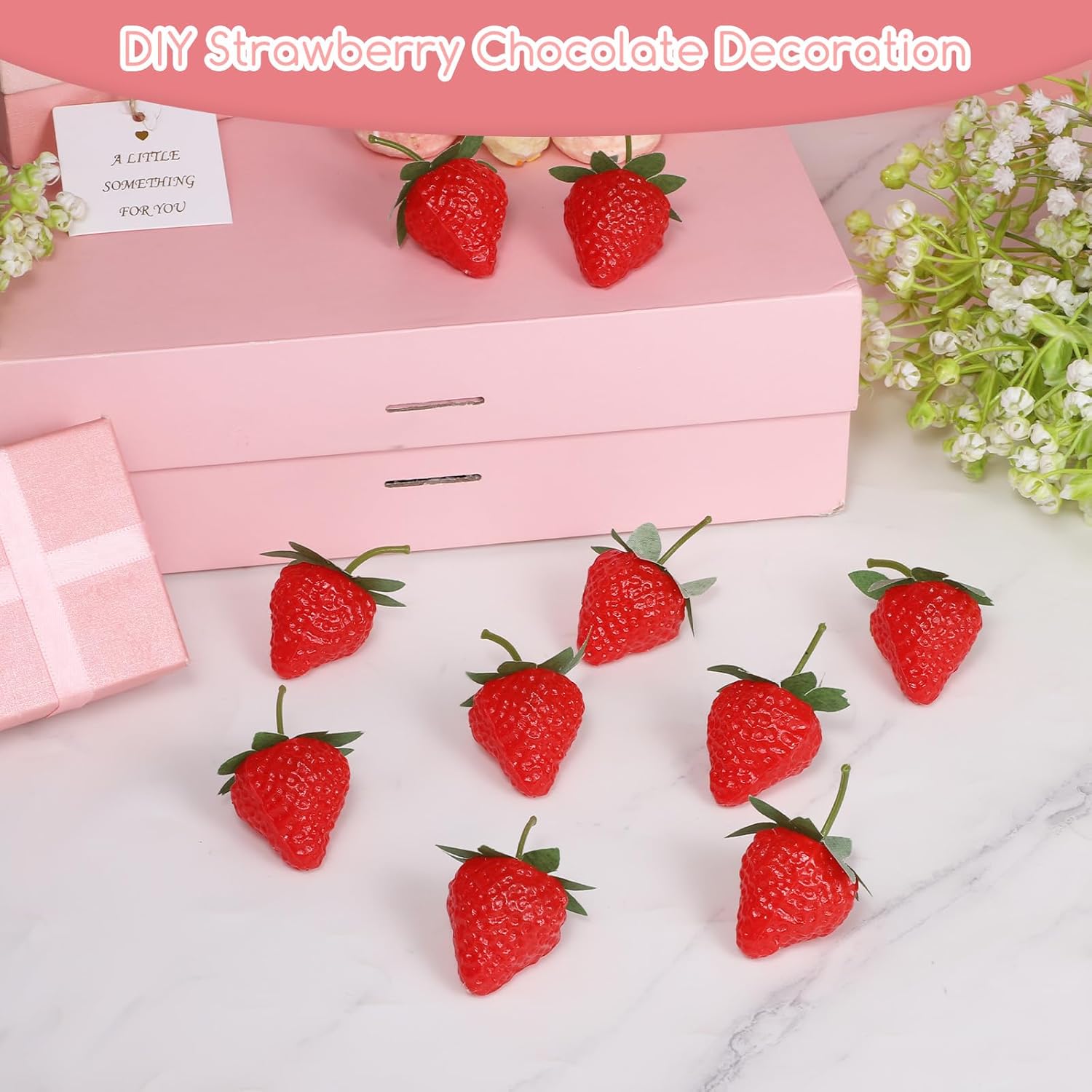 20 Piece Fake Red Strawberries for Decor and Display