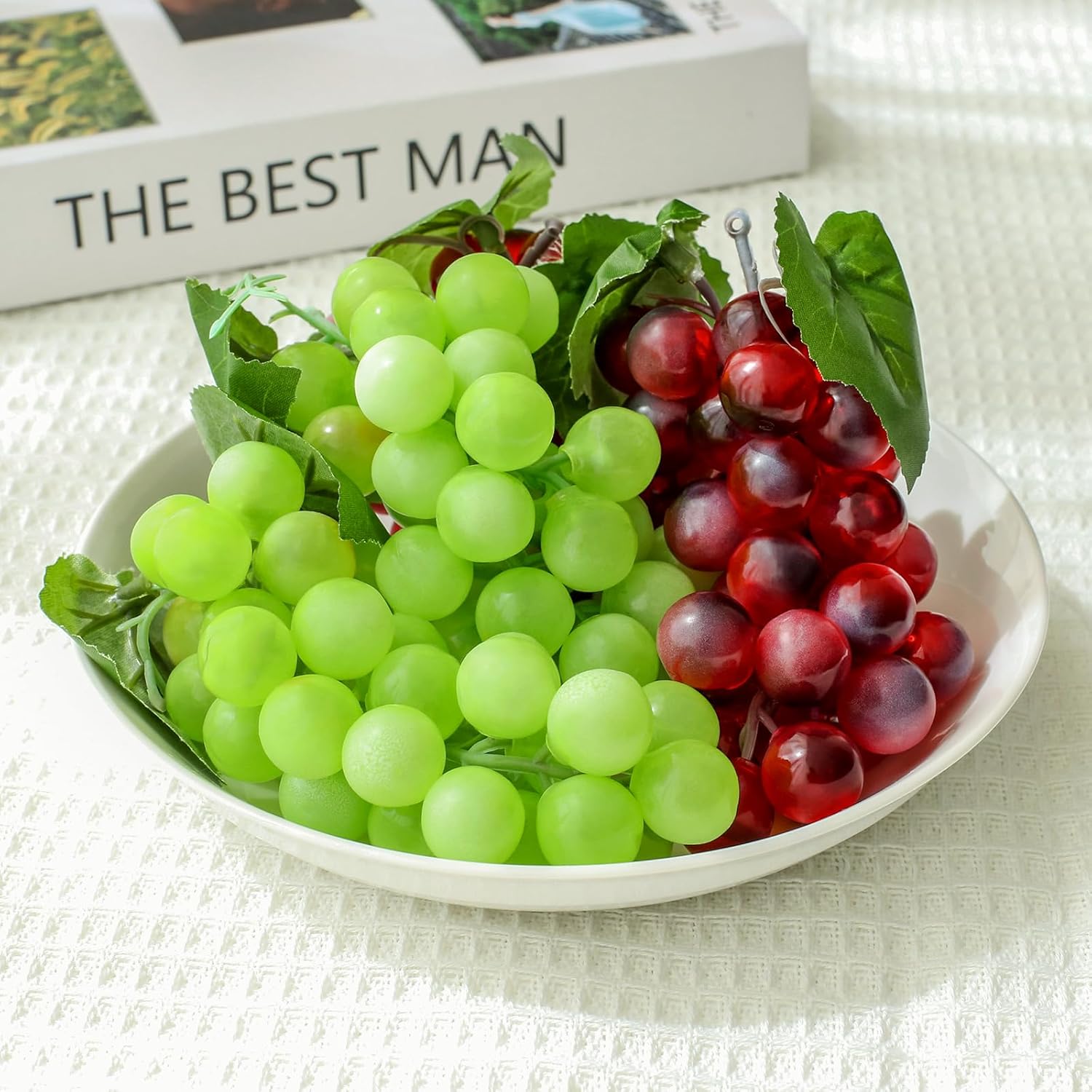 4 Bunches Realistic Artificial Grapes for Decor